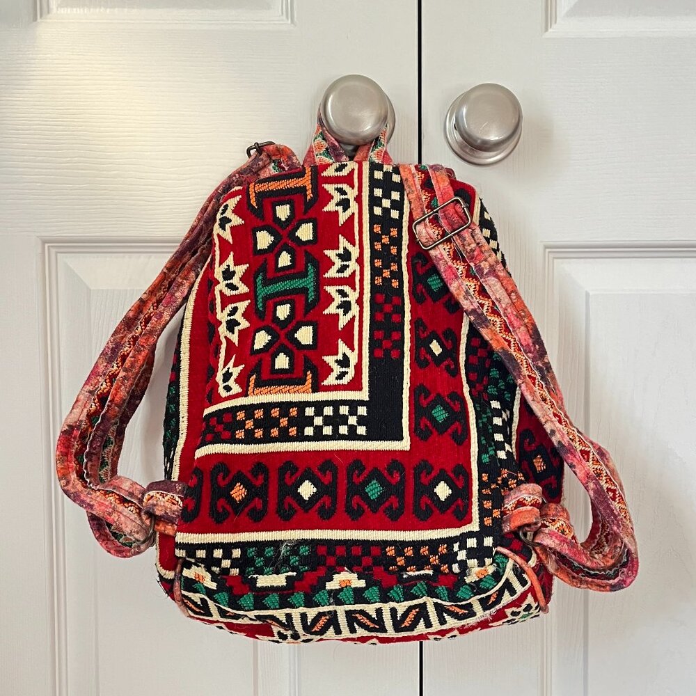 Woven *Tapestry* Backpack | Adjustable Straps | Very Unique | One of a Kind, EUC - Picture 2 of 16